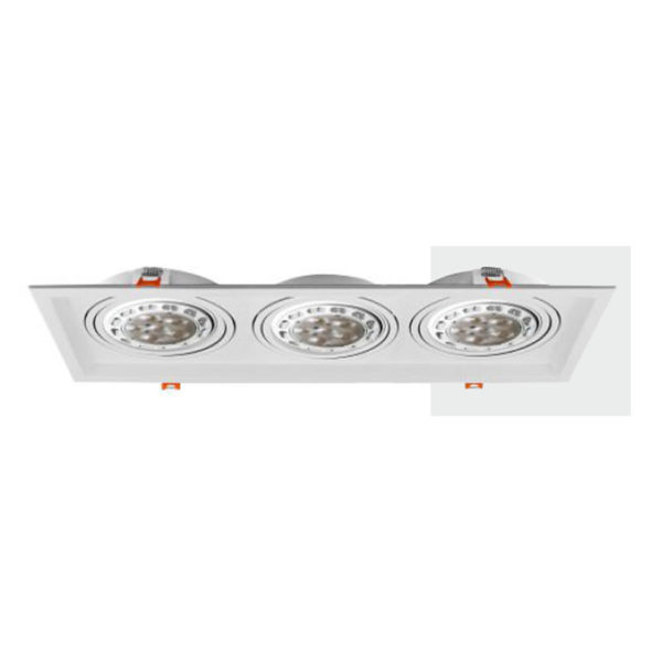 Spot Χωνευτό Οροφής LED GU10 Socket 2x16-2x50W Μεταλλικό AR111